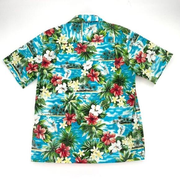 Blue Hawaii Vintage Hawaiian Shirt Mens Size Med Aloha Surf Hibiscus Multicolor‎ - Picture 3 of 10